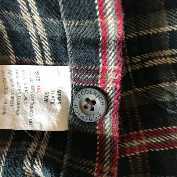 Woolrich Flanel Shirt 2XL Front Pocket 100% Cotton - Picture 7 of 8